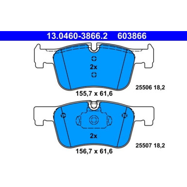 Bremsbelagsatz Bmw P. 1/3/4 1,5-2,0 10 13.0460-3866.2