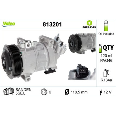 KOMPRESSOR, KLIMAANLAGE VALEO CORE-FLEX VAL813201