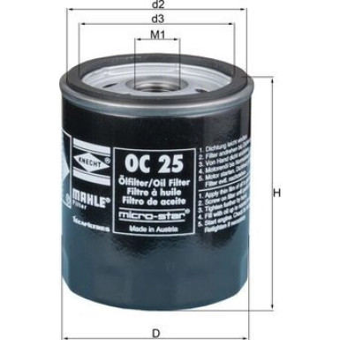 MAHLE Ölfilter OC 25 MAHLE Ölfilter OC 25