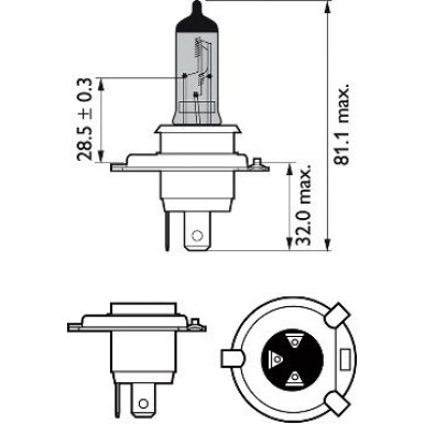 H4 12V 55W PX26d WhiteVision Ultra Moto 1 Stück Blister Philips WhiteVision ultra moto 12342WVUBW