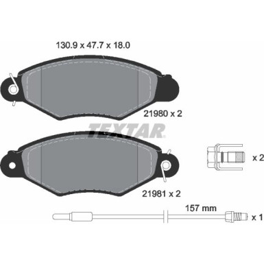 Bremsbelagsatz Renault P. Kangoo 97- Mit Sensor Q+ 2198003