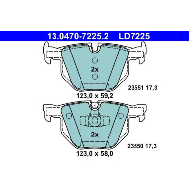 Bremsbelagsatz Bmw T. 3 2.0-3.0 05-13 Keramik 13.0470-7225.2 Bremsbelagsatz Bmw T. 3 2.0-3.0 05-13 Keramik 13.0470-7225.2