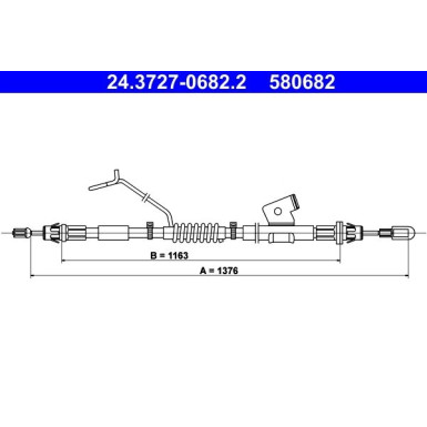 ATE Handbremsseil Seilzug Festellbremse 24.3727-0682.2 ATE Handbremsseil Seilzug Festellbremse 24.3727-0682.2