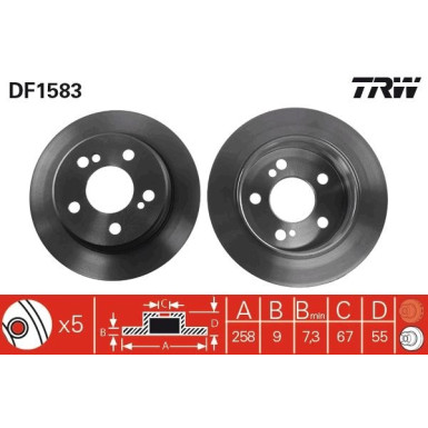 Bremsscheibe Db T. W124/W201 82-97 DF1583 Bremsscheibe Db T. W124/W201 82-97 DF1583