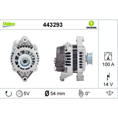 VALEO Generator 443293 VALEO ORIGINS VALEO Generator 443293 VALEO ORIGINS
