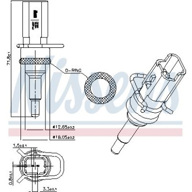 NISSENS Sensor, Kühlmitteltemperatur 207018