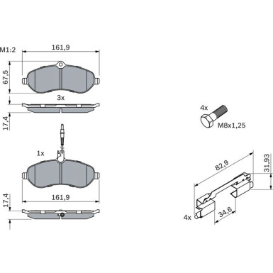 Bremsklötze CITROEN,FIAT,PEUGEOT 0 986 494 163