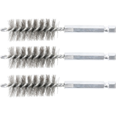 BGS Stahlbürste 19 mm Antrieb Außensechskant 6,3 mm (1/4 ) 3-tlg 3078-19-S