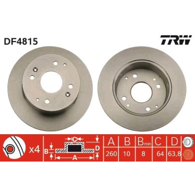 86 482 022 Bremsscheibe HA DF4815 86 482 022 Bremsscheibe HA DF4815