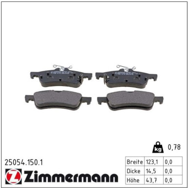 ZIMMERMANN Bremsbeläge 25054.150.1