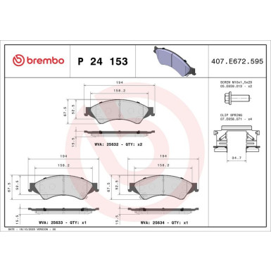 BREMBO Bremsklötze VA P 24 153 BREMBO Bremsklötze VA P 24 153