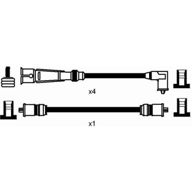 RC-VW1101 NGK - Zündkabelsatz AUDI 100 83-89 2565