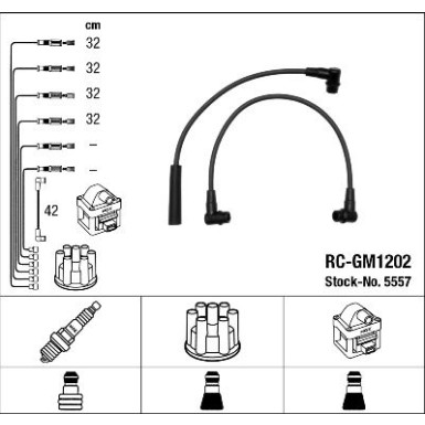 RC-GM1202 NGK - Zündkabelsatz Jeep Cherokee,Wrangler 2.5 83-90 5557