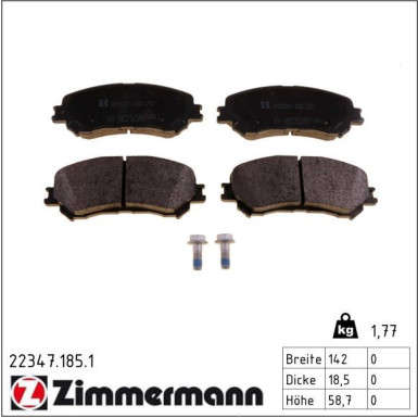 ZIMMERMANN Bremsbeläge 22347.185.1