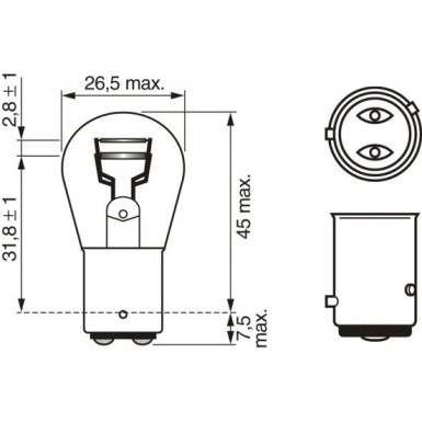 P21/4W 12V 21/4W PURE LIGHT BOSCH KFZ-GLUEHLAMPE Pure Light WS 1987302215