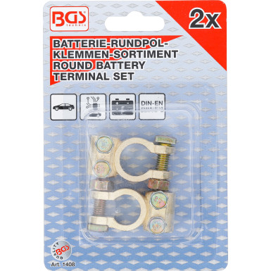BGS Batterie-Rundpolklemmen-Sortiment 1408 BGS Batterie-Rundpolklemmen-Sortiment 1408