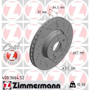 15 481 076 Sport Bremsscheibe VA Sport 400.3664.52 15 481 076 Sport Bremsscheibe VA Sport 400.3664.52