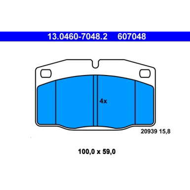 Bremsbelagsatz Opel P. Ascona/Corsa/Kadett/Vectra 75-95 13.0460-7048.2 Bremsbelagsatz Opel P. Ascona/Corsa/Kadett/Vectra 75-95 13.0460-7048.2