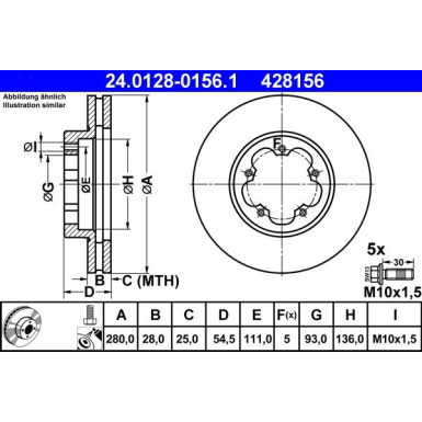 Bremsscheibe Ford P. Transit 2.2 Tdci 06-14 24.0128-0156.1 Bremsscheibe Ford P. Transit 2.2 Tdci 06-14 24.0128-0156.1