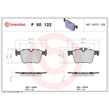 BREMBO Bremsklötze HA P 50 122 BREMBO Bremsklötze HA P 50 122