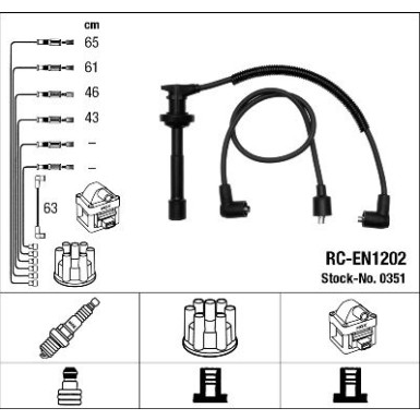 NGK Zündleitungssatz 0351