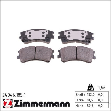ZIMMERMANN Bremsbeläge 24046.185.1 ZIMMERMANN Bremsbeläge 24046.185.1