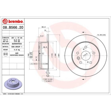 Bremsscheibe HA 08.B566.21
