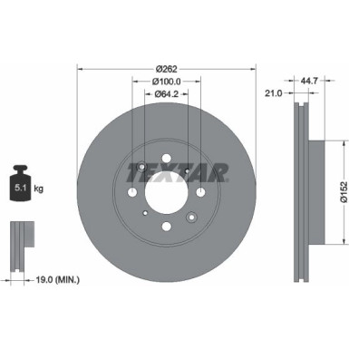 Bremsscheibe Honda P. Civic 94- Uk/Jp/Crx/Jazz/City 08-/Rover 200/400/25/45 262Mm Höhe. 44,6 Mm 92060903 Bremsscheibe Honda P. Civic 94- Uk/Jp/Crx/Jazz/City 08-/Rover 200/400/25/45 262Mm Höhe. 44,6 Mm 92060903