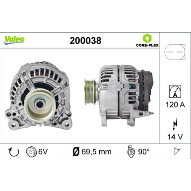 VALEO Generator 200038 VALEO CORE-FLEX VALEO Generator 200038 VALEO CORE-FLEX