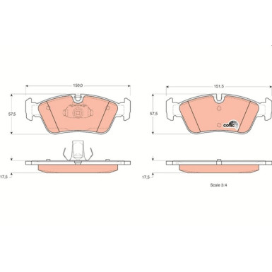 Bremsklötze VA BMW E36,E46,Z3,Z4 90 COTEC GDB1348