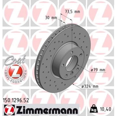 11 481 045 Sport Bremsscheibe VA Sport 150.1296.52 11 481 045 Sport Bremsscheibe VA Sport 150.1296.52