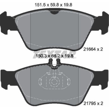 Bremsbelagsatz Db P. W202/210 93 2166404 Bremsbelagsatz Db P. W202/210 93 2166404