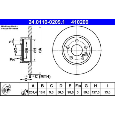 Bremsscheibe Alfa Bd. 147/156 97-10 24.0110-0209.1 Bremsscheibe Alfa Bd. 147/156 97-10 24.0110-0209.1