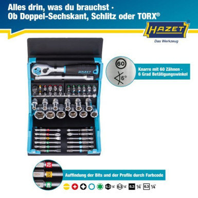 Hazet Satz BitÓw 2200Sc-2 Massivstück 6,3 (1/4''), Vierkantstück, Horn 6,3ƒmm (1/4'') Doppelseitiges Aussenhex 2200SC-2 Hazet Satz BitÓw 2200Sc-2 Massivstück 6,3 (1/4''), Vierkantstück, Horn 6,3ƒmm (1/4'') Doppelseitiges Aussenhex 2200SC-2