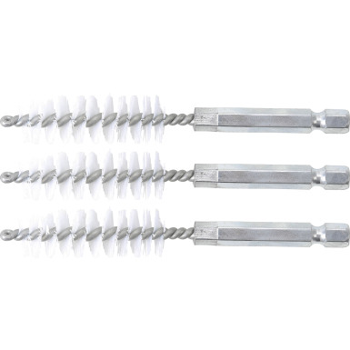 BGS Nylonbürste 14 mm Antrieb Außensechskant 6,3 mm (1/4 ) 3-tlg 3078-14-N