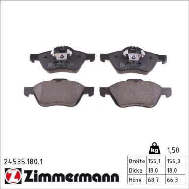 ZIMMERMANN Bremsbeläge 24535.180.1