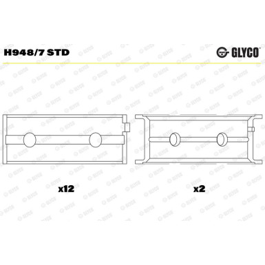 Kurbelwellenlager H948/7 STD Kurbelwellenlager H948/7 STD