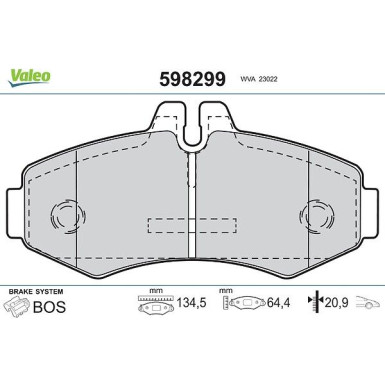 VALEO Bremsbeläge 598299 VALEO Bremsbeläge 598299
