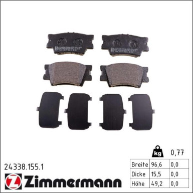 ZIMMERMANN Bremsbeläge 24338.155.1