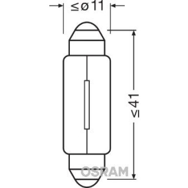 OSRAM 10W 12V SV8.5 43mm Soffitte Lang - 2er Blister Pack