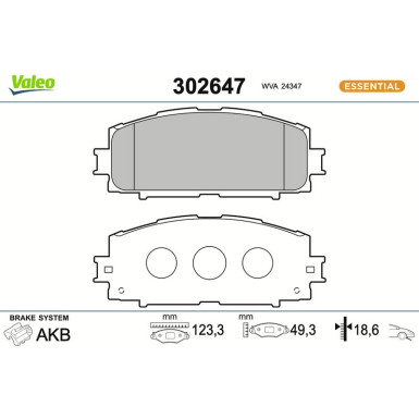 VALEO Bremsbeläge 302647 VALEO Bremsbeläge 302647