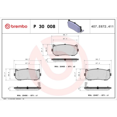 BREMBO Bremsklötze HA P 30 008 BREMBO Bremsklötze HA P 30 008