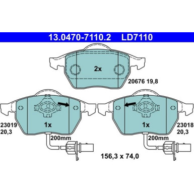 Bremsbelagsatz Vw P. Passat 1.6-2.8 96-05 Keramik 13.0470-7110.2 Bremsbelagsatz Vw P. Passat 1.6-2.8 96-05 Keramik 13.0470-7110.2