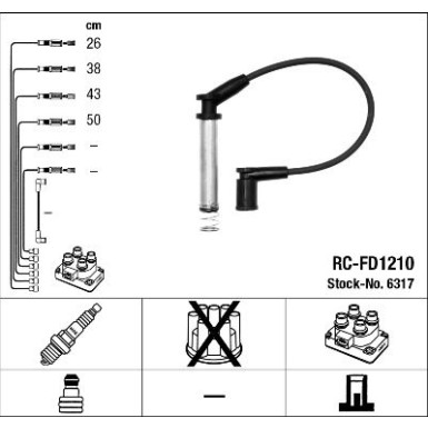 RC-FD1210 NGK - Zündkabelsatz FORD FIESTA Van 1.3,10.03 6317