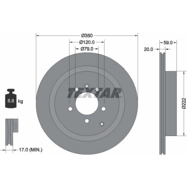 Bremsscheibe Land Rover T. Discovery 04- 350X20/Range 04 PRO 92147703