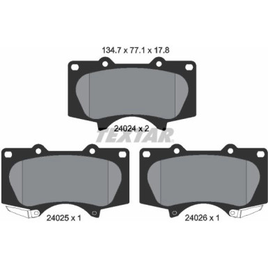 Bremsbelagsatz Toyota P. Land Cruiser 03-/Pajero 07 2402401