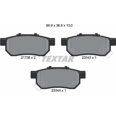 Bremsbelagsatz Honda T. Jazz 02-/08-/City/Civic 95-/Crx 92- Jp 2173801 Bremsbelagsatz Honda T. Jazz 02-/08-/City/Civic 95-/Crx 92- Jp 2173801
