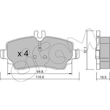 CIFAM Bremsbelagsatz, Scheibenbremse 822-310-1