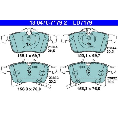 Bremsbelagsatz Opel P. Adam/Astra/Combo/Corsa/Meriva/Zafira 04- Keramik 13.0470-7179.2 Bremsbelagsatz Opel P. Adam/Astra/Combo/Corsa/Meriva/Zafira 04- Keramik 13.0470-7179.2