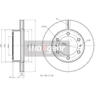 Maxgear Bremsscheibe Toyota P. Hi-Lux 06 19-2350